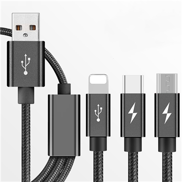 LAIMODA Charging Fast 1.2M Long Bride cable Micro Portable Android Data Line Type-C 3 In 1 Usb Charger