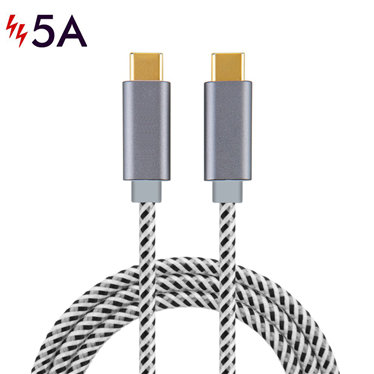 5A Nylon Braided USB Type C Male to Type C Male Cable