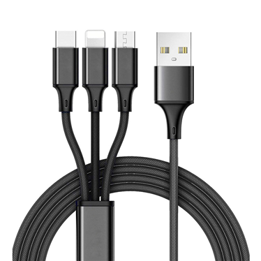 3 in 1 Nylon Braided Multi Charging Cable