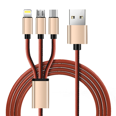 LAIMODA 3 in 1 Leather Multi Charging Cable